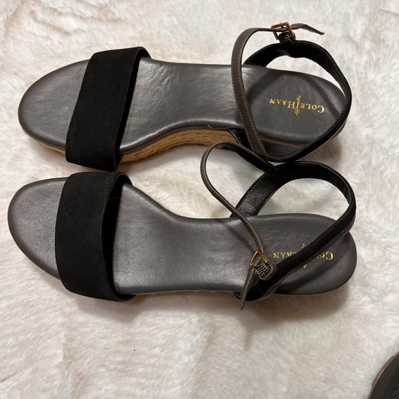 Cole Haan leather & Jute platform sandal womens size 10 - Picture 6 of 9
